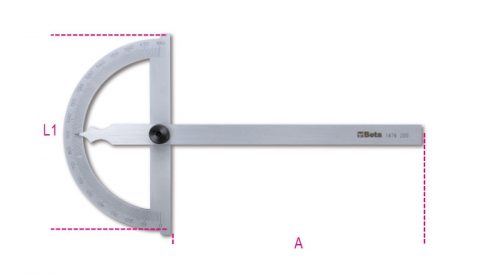 1676 120 Szögmérő, rozsdamentes acélból
