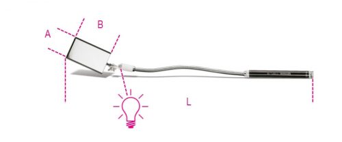 1715FL/B Világító flexibilis téglalap alakú vizsgálótükör