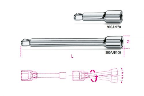 900AN/50 1/4”-os gömbvégű toldó