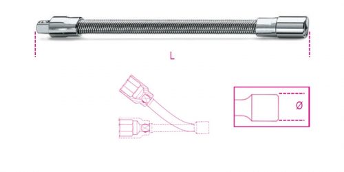 900FL 150 1/4"-os flexibilis toldó, krómozott