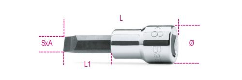 910LP 1X5,5Csavarhúzó-dugókulcs hasítottfejű csavarokhoz, krómozott, barnított fej